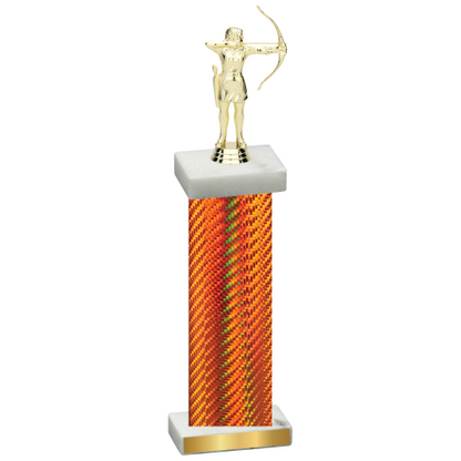 Single Orange Carbon Fiber Archery Trophy