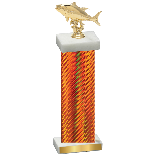 Single Orange Carbon Fiber Fishing Trophy