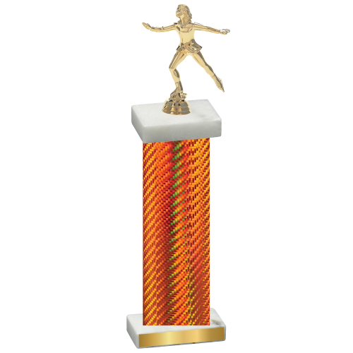 Single Orange Carbon Fiber Skater Trophy