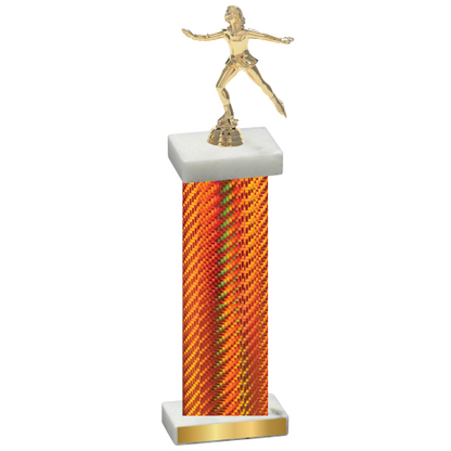 Single Orange Carbon Fiber Skater Trophy