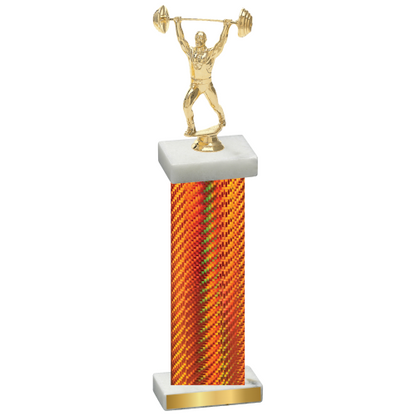 Single Orange Carbon Fiber Weights Trophy