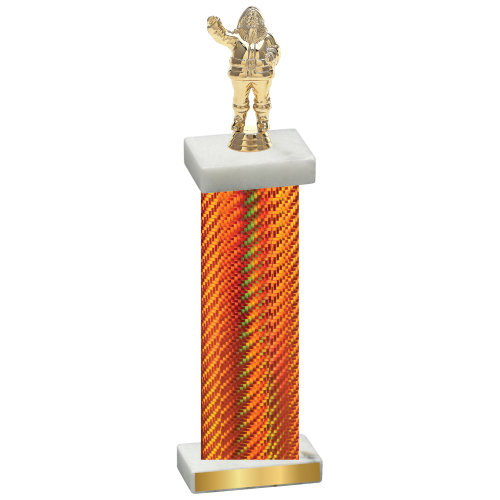 Single Orange Carbon Fiber Holiday Trophy