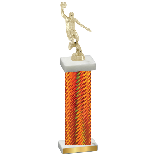 Single Orange Carbon Fiber Basketball Trophy