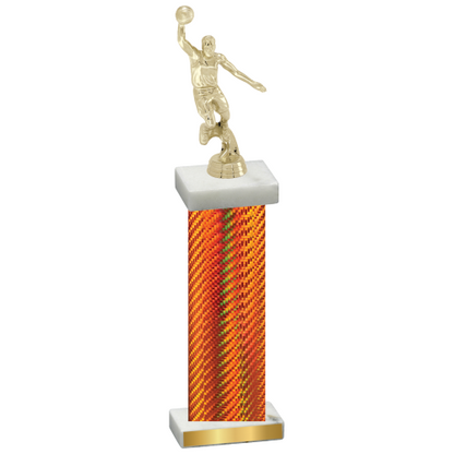 Single Orange Carbon Fiber Basketball Trophy