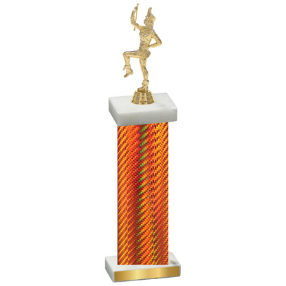 Single Orange Carbon Fiber Majorette Trophy