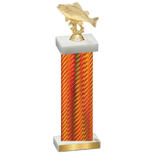 Single Orange Carbon Fiber Fishing Trophy