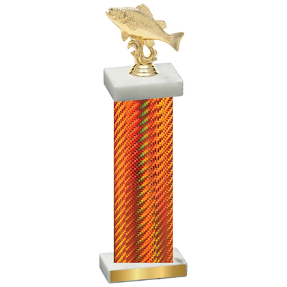 Single Orange Carbon Fiber Fishing Trophy