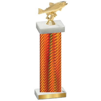 Single Orange Carbon Fiber Fishing Trophy