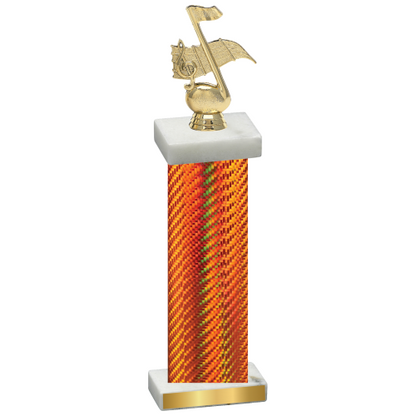 Single Orange Carbon Fiber Music Trophy