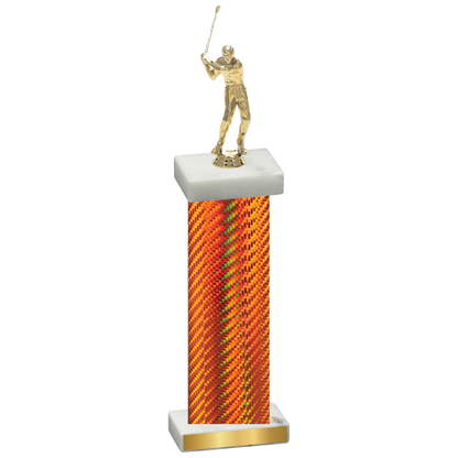 Single Orange Carbon Fiber Golf Trophy