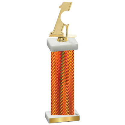 Single Orange Carbon Fiber Golf Trophy