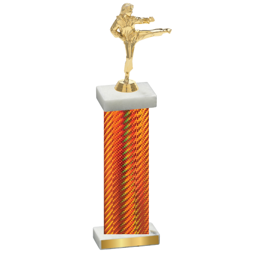 Single Orange Carbon Fiber Karate Trophy