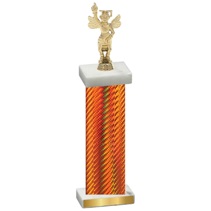 Single Orange Carbon Fiber Academics Trophy