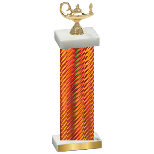 Single Orange Carbon Fiber Academics Trophy