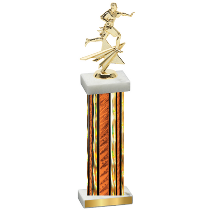 Single Orange Glacier Flag Football Trophy