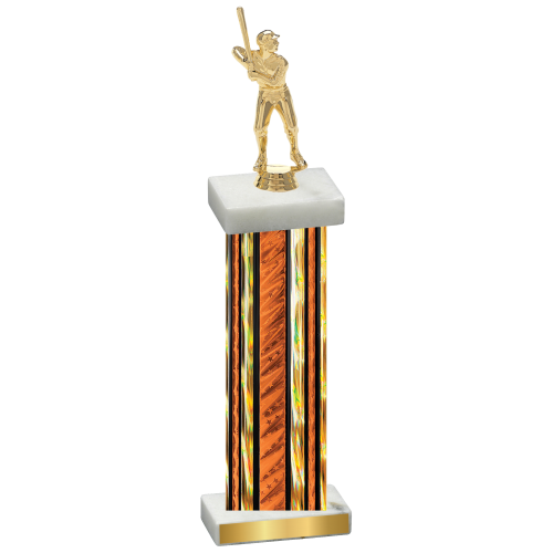 Single Orange Glacier Baseball Trophy