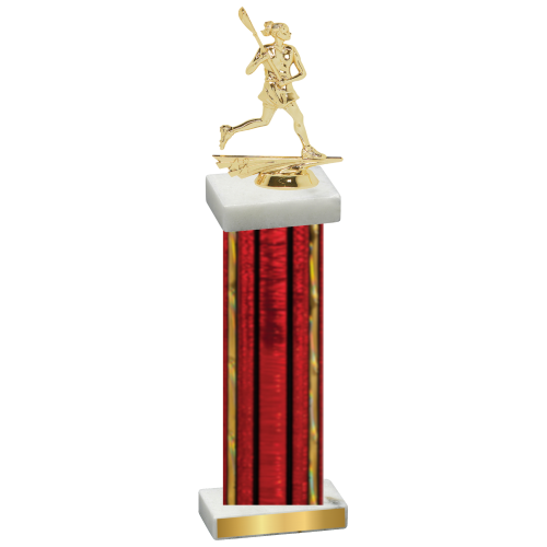 Single Red Glacier Lacrosse Trophy