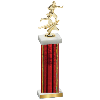 Single Red Glacier Flag Football Trophy