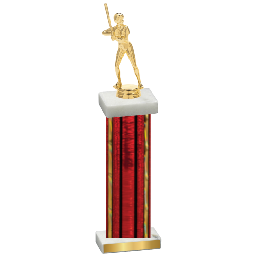 Single Red Glacier Softball Trophy