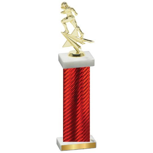 Single Red Carbon Fiber Football Trophy