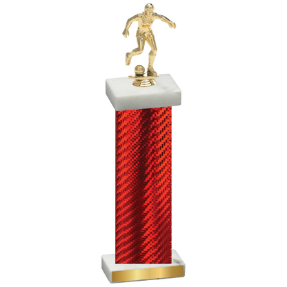 Single Red Carbon Fiber Soccer Trophy