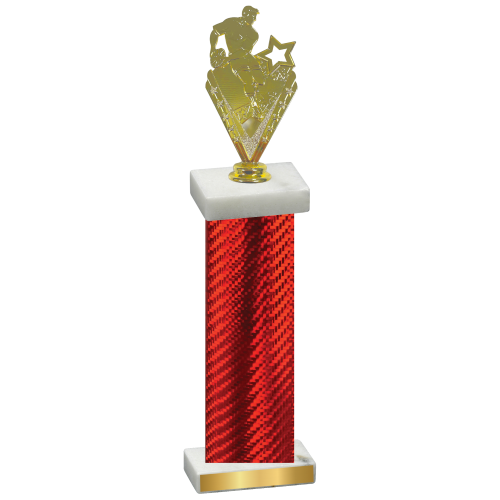 Single Red Carbon Fiber Rugby Trophy