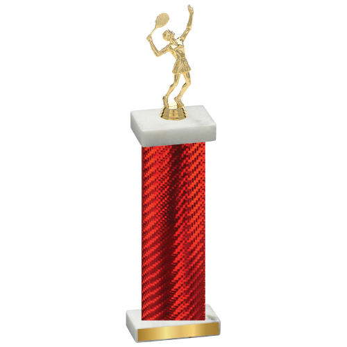 Single Red Carbon Fiber Tennis Trophy