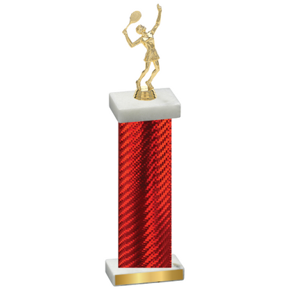 Single Red Carbon Fiber Tennis Trophy