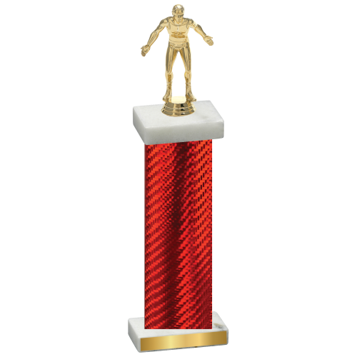 Single Red Carbon Fiber Wrestling Trophy