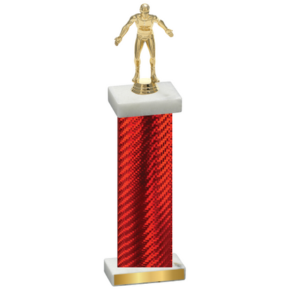 Single Red Carbon Fiber Wrestling Trophy