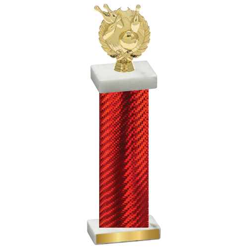 Single Red Carbon Fiber Bowling Trophy