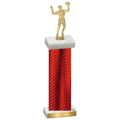 Single Red Carbon Fiber Volleyball Trophy