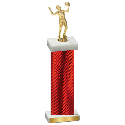 Single Red Carbon Fiber Volleyball Trophy