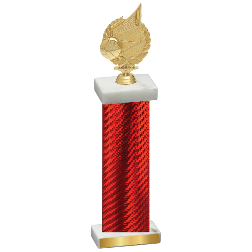 Single Red Carbon Fiber Volleyball Trophy