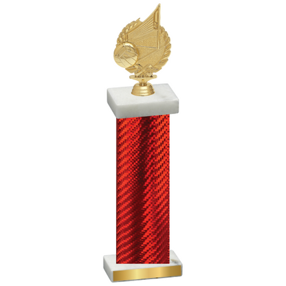 Single Red Carbon Fiber Volleyball Trophy