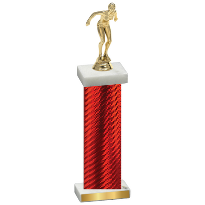 Single Red Carbon Fiber Tennis Trophy