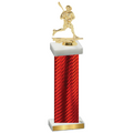 Single Red Carbon Fiber Lacrosse Trophy