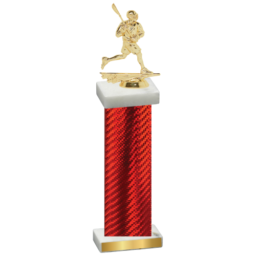 Single Red Carbon Fiber Lacrosse Trophy