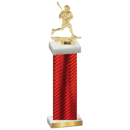 Single Red Carbon Fiber Lacrosse Trophy