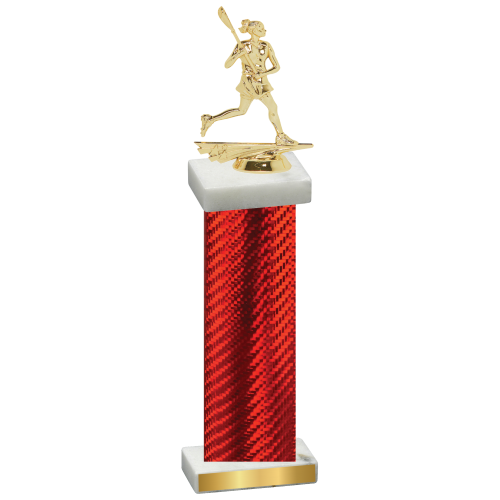 Single Red Carbon Fiber Lacrosse Trophy