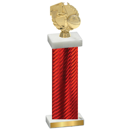 Single Red Carbon Fiber Basketball Trophy