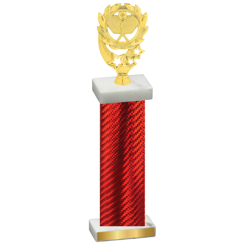 Single Red Carbon Fiber Pickleball Trophy