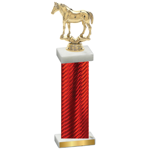 Single Red Carbon Fiber Horses Trophy