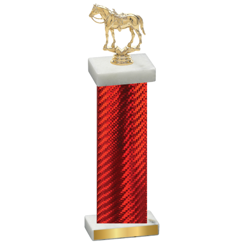 Single Red Carbon Fiber Horses Trophy