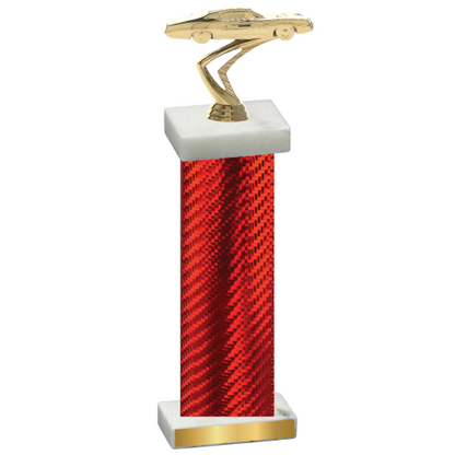 Single Red Carbon Fiber Cars Trophy