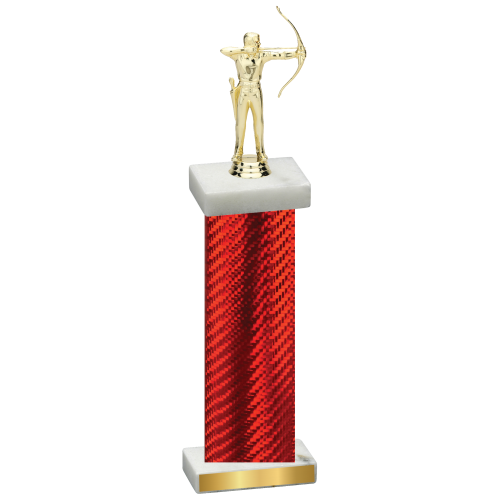 Single Red Carbon Fiber Archery Trophy