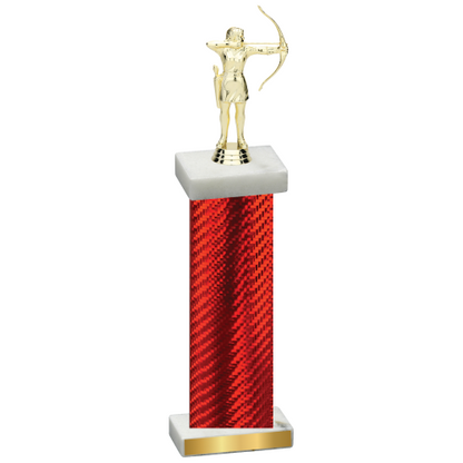 Single Red Carbon Fiber Archery Trophy