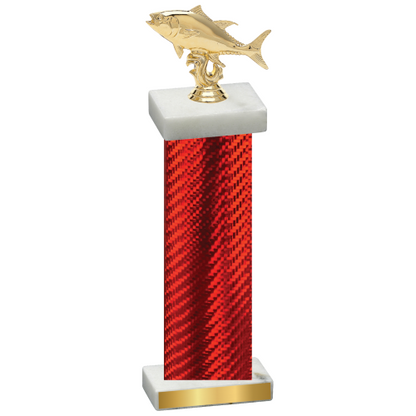 Single Red Carbon Fiber Fishing Trophy