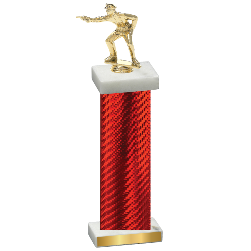 Single Red Carbon Fiber Shooter Trophy