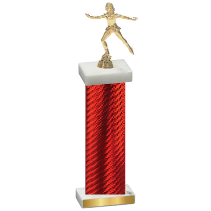 Single Red Carbon Fiber Skater Trophy